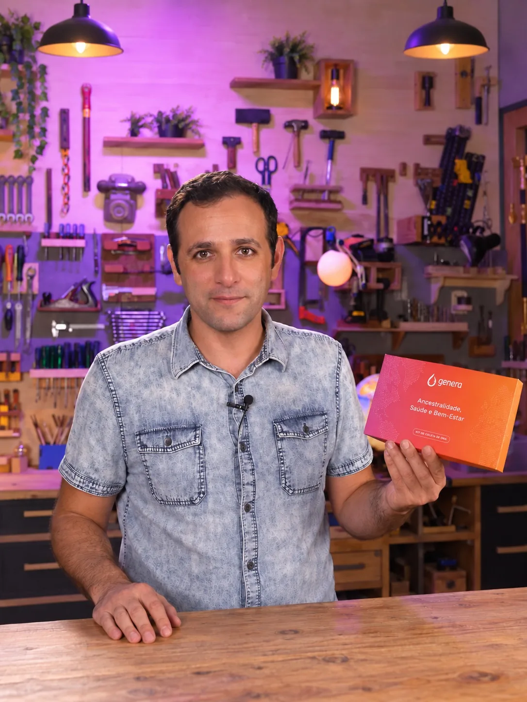 Iberê Thenório com o kit Genera